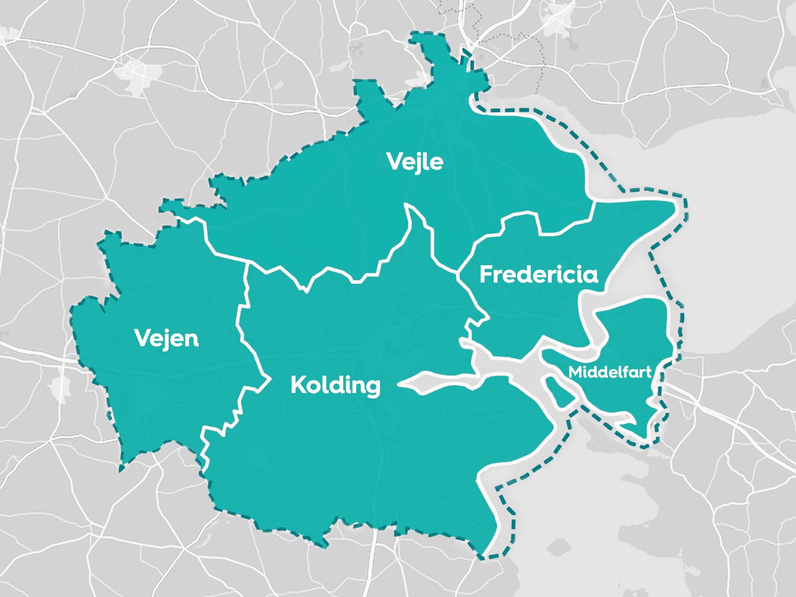 EWII fibernets dækningsområde